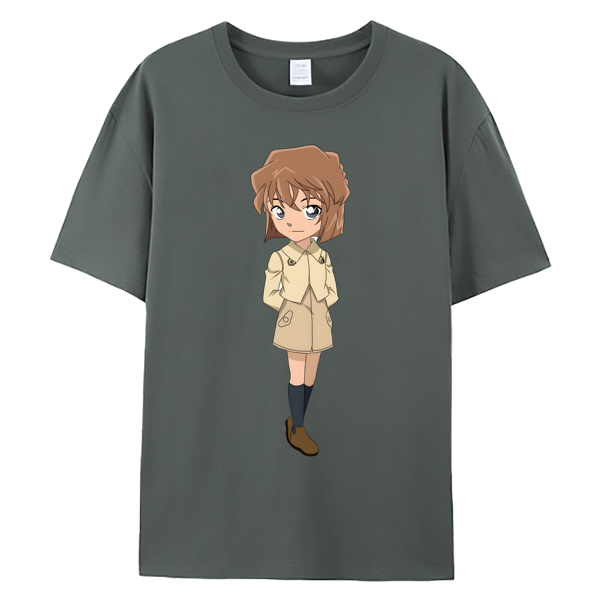 （画像用） 名探偵コナン 灰原 哀 はいばら あい Detective Conan Anita Hailey、Vi Graythorn Haibara Ai 綿100％ メンズ半袖Tシャツ｜肌触りやわらか＆通気性
